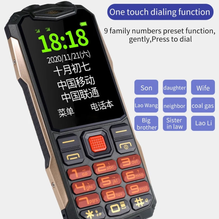 K1+ 4G Elder Rugged Phone, 2.6 inch, 1500mAh Battery, LED Flashlight, Network: 4G, Dual SIM, SOS, Plug:EU Plug(Green)