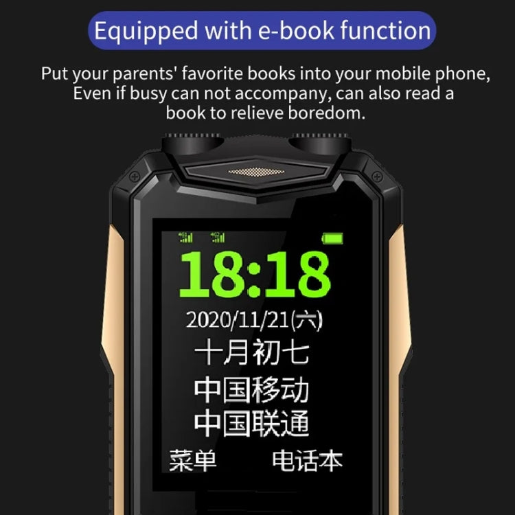K1+ 4G Elder Rugged Phone, 2.6 inch, 1500mAh Battery, LED Flashlight, Network: 4G, Dual SIM, SOS, Plug:UK Plug(Black)