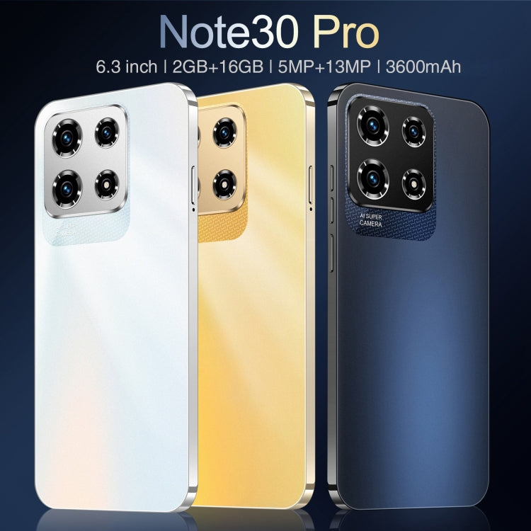SDT86 / Note30 Pro, 2GB+16GB, 6.3 inch Screen, Face Identification, Android 10.0 MTK6737 Quad Core, Network: 4G, Dual SIM(Black)