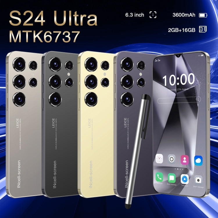 SDT89 / S24 Ultra, 2GB+16GB, 6.3 inch Screen, Face Identification, Android 10.0 MTK6737 Quad Core, Network: 4G, Dual SIM(Black)