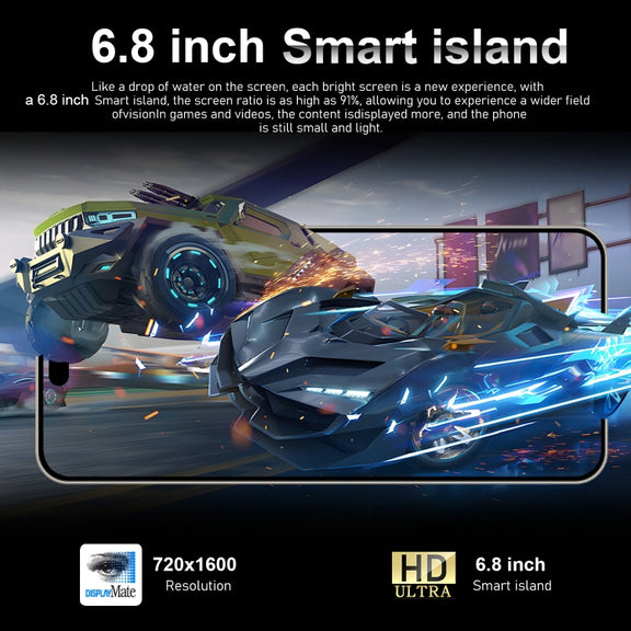 VD1 / i15 Pro Max, 3GB+64GB, 6.8 inch Screen, Face Identification, Android 10.0 MTK6753 Octa Core, Network: 4G, Dual SIM(Blue)