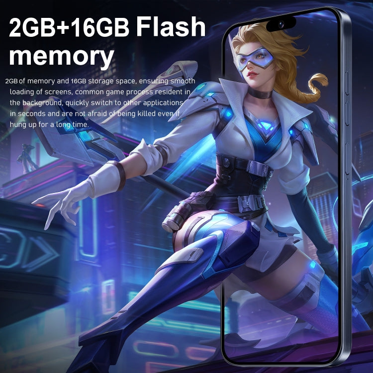 ZPT95 / i15 Pro Max, 2GB+16GB, 6.3 inch Screen, Face Identification, Android 8.1 SC7731 Quad Core, Network: 5G, Dual SIM(Black)
