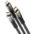 ROCK G20 1.5m 100W 3 in 1 USB-C / Type-C Fast Charging Data Cable(Black) - free shipping - PMC TechLife - Order now!