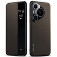 For Huawei Pura 70 Pro SULADA Kevlar 600D Texture Smart Window Leather Phone Case(Brown) - free shipping - PMC Jewellery - Order now!