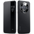 For Huawei Mate 60 Pro SULADA Kevlar 600D Texture Smart Window Leather Phone Case(Black) - free shipping - PMC TechLife - Order now!