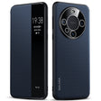 For Huawei Mate 60 Pro SULADA Kevlar 600D Texture Smart Window Leather Phone Case(Blue) - Huawei Cases by SULADA | Online Shopping South Africa | PMC TechLife | Buy Now Pay Later Mobicred