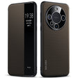 For Huawei Mate 60 Pro SULADA Kevlar 600D Texture Smart Window Leather Phone Case(Brown) - Huawei Cases by SULADA | Online Shopping South Africa | PMC TechLife | Buy Now Pay Later Mobicred
