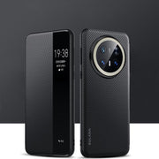 For Huawei Mate 70 Pro / Mate 70 Pro+ SULADA Kevlar 600D Texture Smart Window Leather Phone Case(Black)