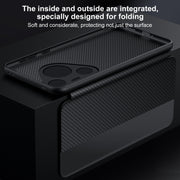 For Huawei Pura 70 Pro SULADA Kevlar 600D Texture Smart Window Leather Phone Case(Black)