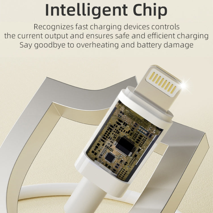 ROCK P8 Prime Series 1m USB Fast Charging Data Cable, Interface:2.4A 8 Pin(White)