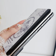 For Huawei Mate X5 / X2 Sketching Flowers Flip Leather Phone Case(Black)