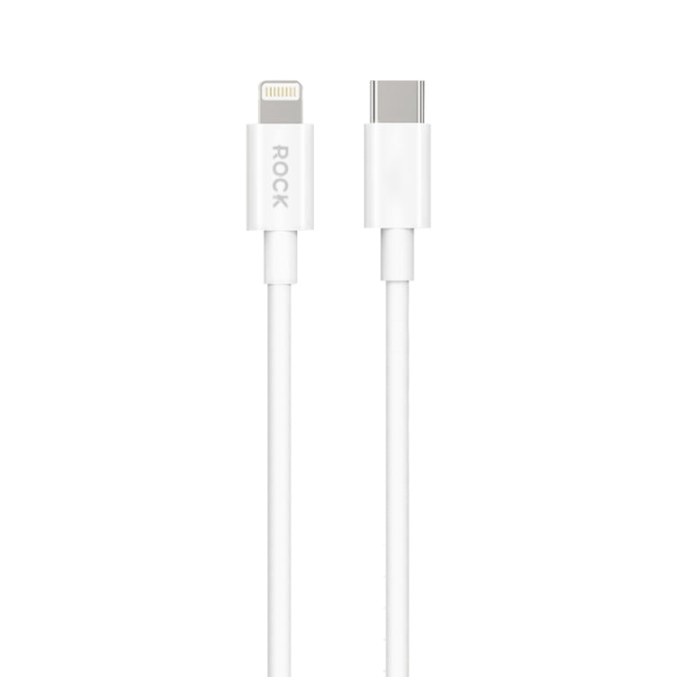 ROCK P8 Prime Series 1m USB-C / Type-C Fast Charging Data Cable, Interface:PD27W 8 Pin(White)