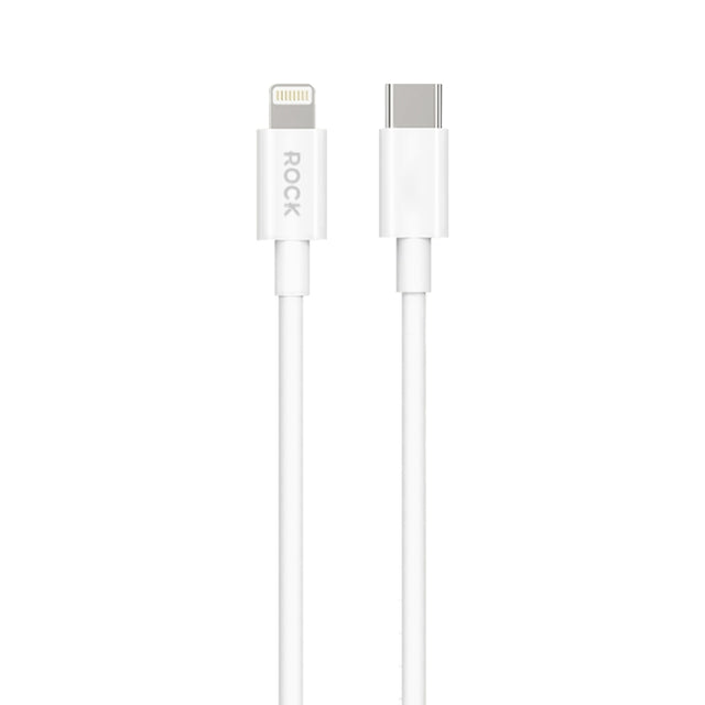 ROCK P8 Prime Series 1m USB-C / Type-C Fast Charging Data Cable, Interface:PD27W 8 Pin(White)