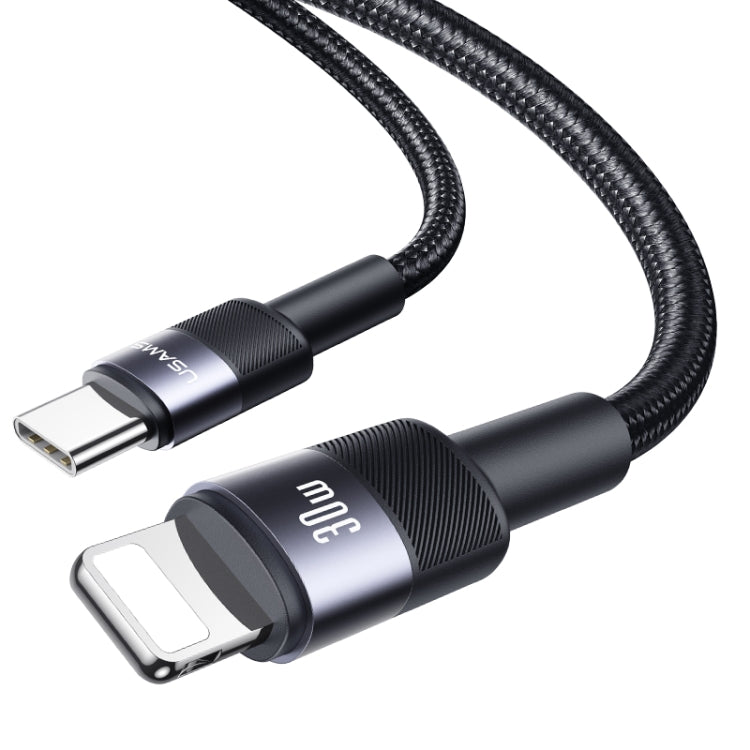 USAMS SJ729 30W USB-C/Type-C to 8 Pin Aluminum Alloy Data Cable, Length: 1.2m(Tarnish)