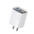 USAMS CC230 30W USB+USB-C / Type-C Dual Port GaN Digital Display Charger, Specifications: US Plug(White) - USB Charger by USAMS | Online Shopping South Africa | PMC TechLife | Buy Now Pay Later Mobicred