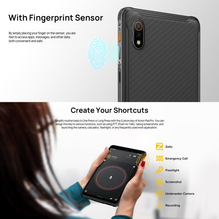 Ulefone Armor Pad Pro Rugged Tablet PC, 8GB+128GB, 8 inch Android 13 MediaTek MT8788 Octa Core 4G Network, EU Plug(Black)