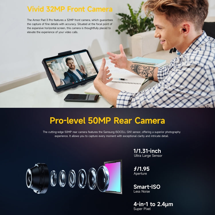 Ulefone Armor Pad 3 Pro Rugged Tablet PC, 8GB+256GB, 10.36 inch Android 13 MediaTek MT8788 Octa Core 4G Network, EU Plug(Black)