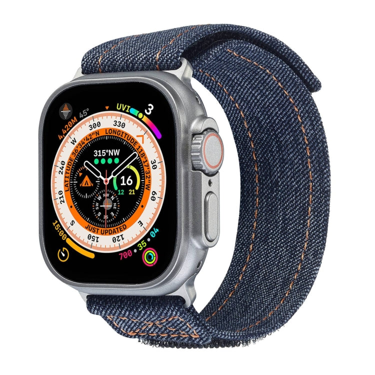 For Apple Watch Ultra 49mm Cowboy Nylon Hook and Loop Fastener Watch Band(Grey)