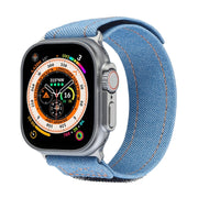 For Apple Watch Ultra 49mm Cowboy Nylon Hook and Loop Fastener Watch Band(Light Blue)