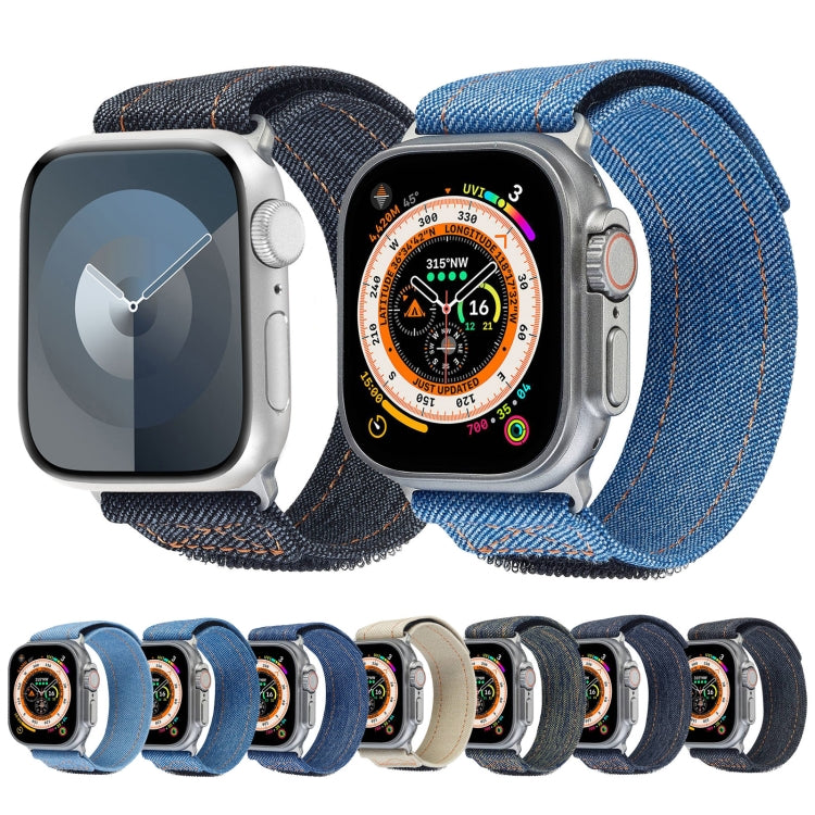 For Apple Watch Ultra 2 49mm Cowboy Nylon Hook and Loop Fastener Watch Band(Grey)