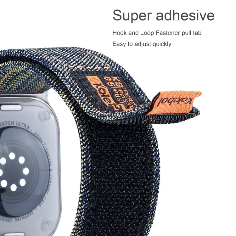 For Apple Watch Ultra 49mm Cowboy Nylon Hook and Loop Fastener Watch Band(Grey)
