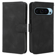 For Google Pixel 9 / 9 Pro Skin Feel Geometric Lines Leather Phone Case(Black)