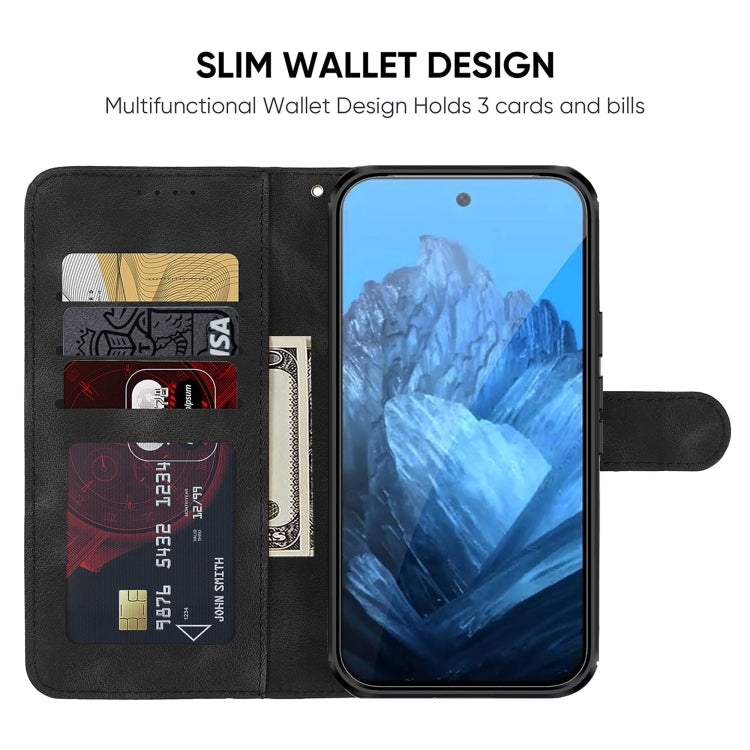 For Google Pixel 9 / 9 Pro Skin Feel Geometric Lines Leather Phone Case(Black)
