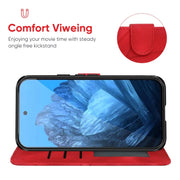 For Google Pixel 9 / 9 Pro Skin Feel Geometric Lines Leather Phone Case(Red)