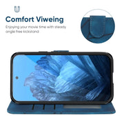For Google Pixel 9 / 9 Pro Skin Feel Geometric Lines Leather Phone Case(Blue)