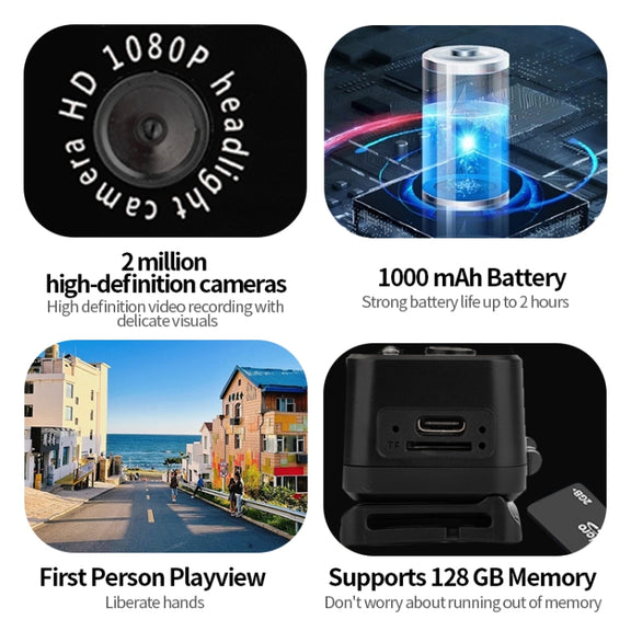 D7 1080P Head-mounted Lighting Camera LED Motion Sensor Video Recording Lighting Camera