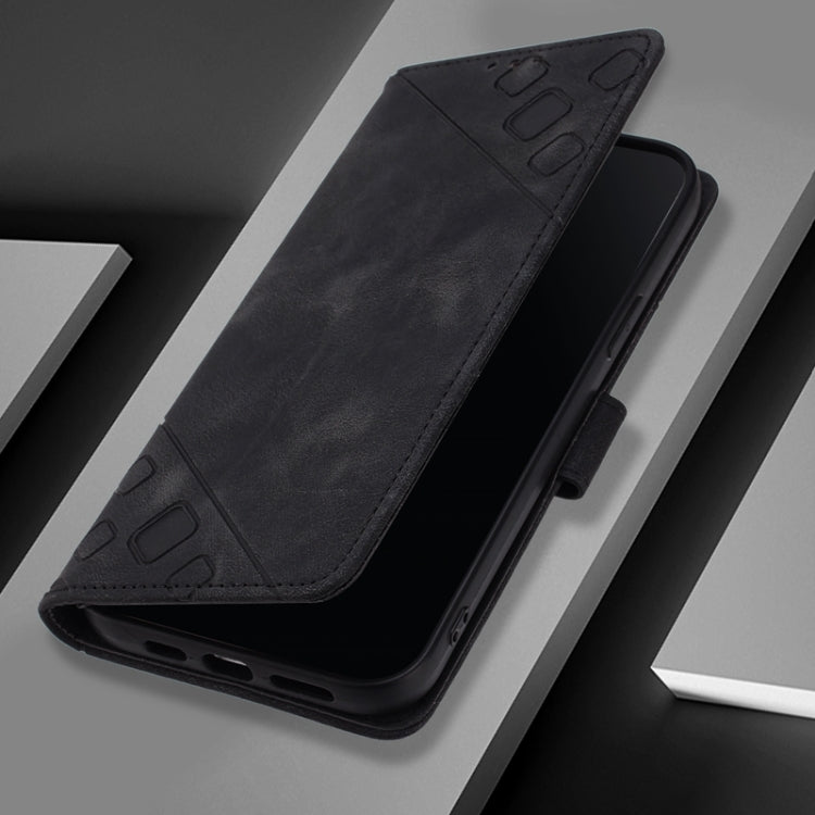 For Blackview A52 Skin Feel Embossed Leather Phone Case(Black)