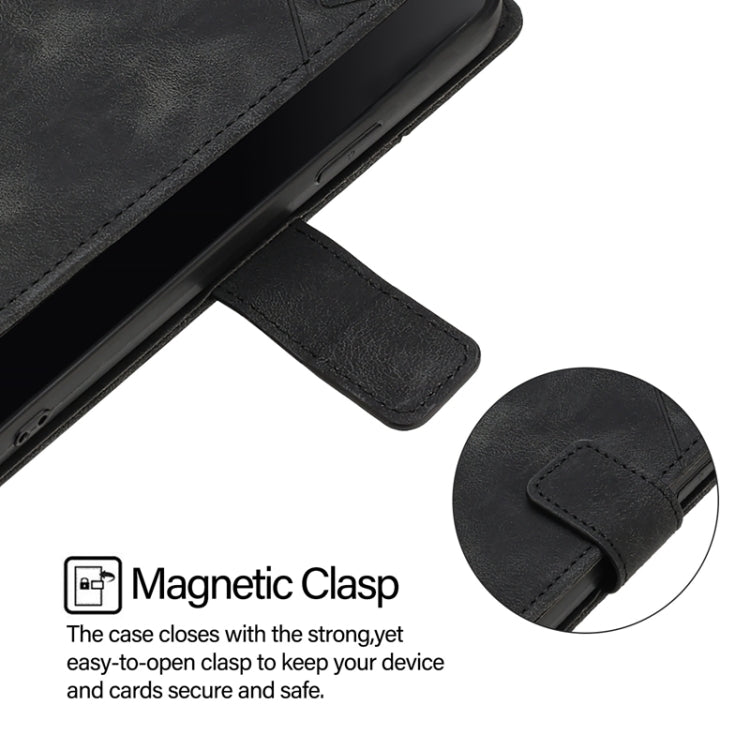 For Blackview A52 Skin Feel Embossed Leather Phone Case(Black)