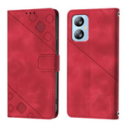 For Blackview A52 Skin Feel Embossed Leather Phone Case(Red)