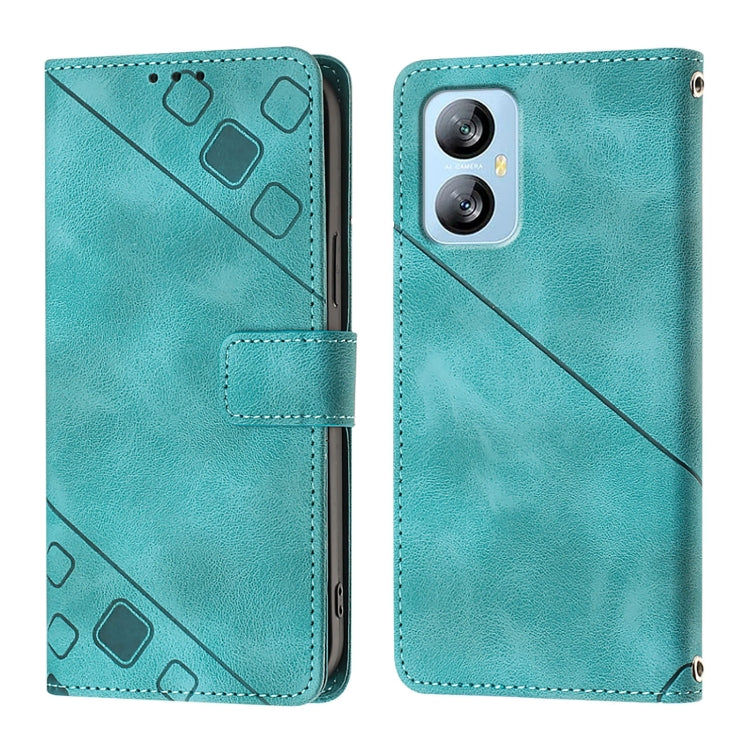 For Blackview A52 Skin Feel Embossed Leather Phone Case(Green)