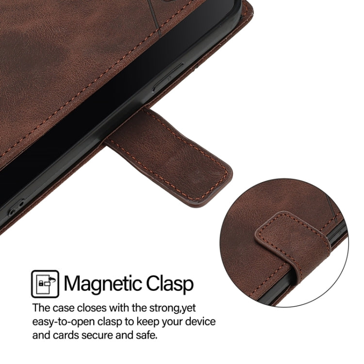 For Blackview A52 Skin Feel Embossed Leather Phone Case(Brown)