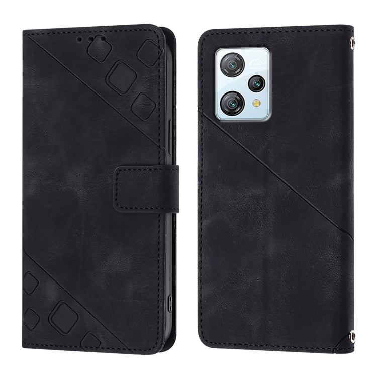 For Blackview A53 Skin Feel Embossed Leather Phone Case(Black)