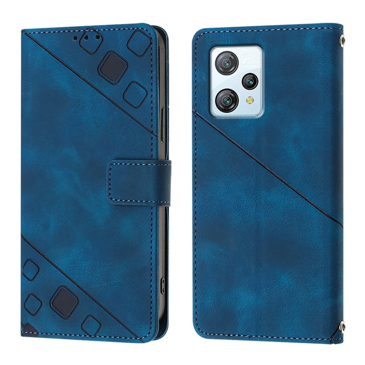 For Blackview A53 Skin Feel Embossed Leather Phone Case(Blue)