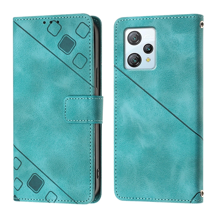 For Blackview A53 Skin Feel Embossed Leather Phone Case(Green)