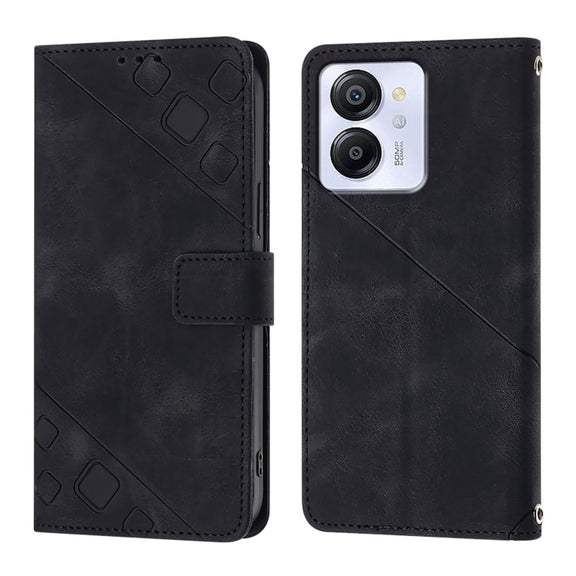 For Blackview Color 8 Skin Feel Embossed Leather Phone Case(Black)