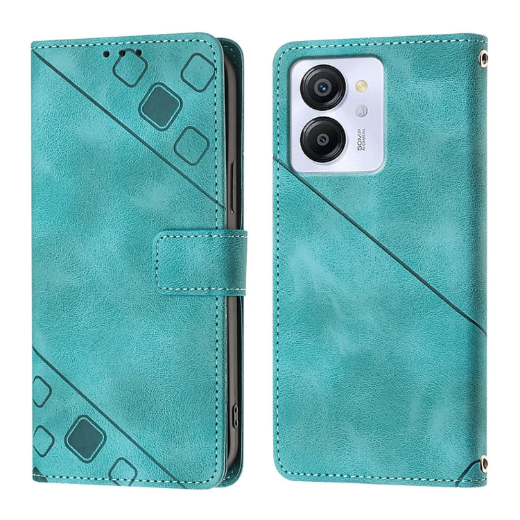 For Blackview Color 8 Skin Feel Embossed Leather Phone Case(Green)