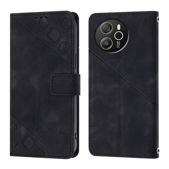 For Blackview Shark 8 Skin Feel Embossed Leather Phone Case(Black)