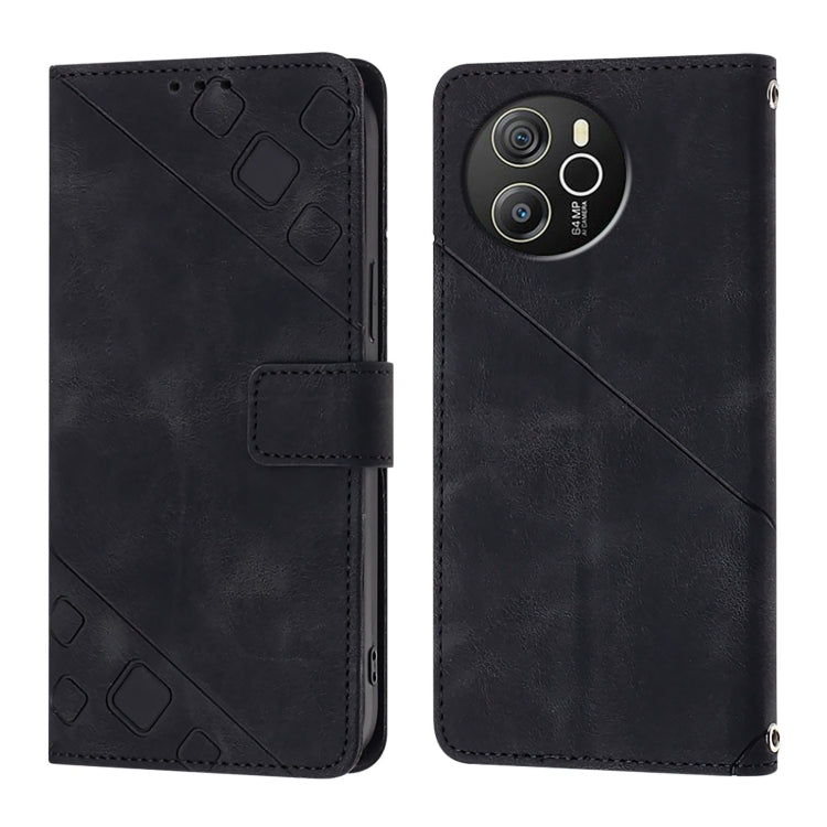 For Blackview Shark 8 Skin Feel Embossed Leather Phone Case(Black)