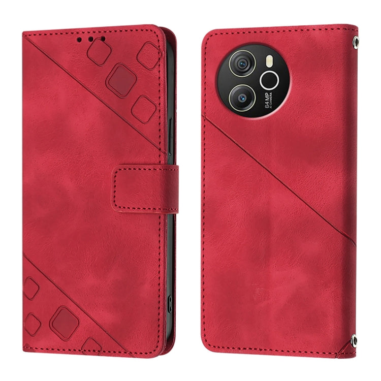 For Blackview Shark 8 Skin Feel Embossed Leather Phone Case(Red)