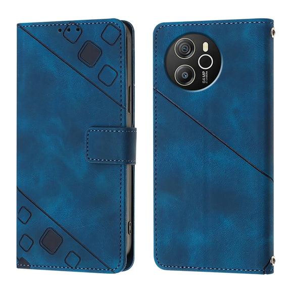 For Blackview Shark 8 Skin Feel Embossed Leather Phone Case(Blue)