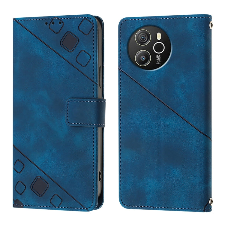 For Blackview Shark 8 Skin Feel Embossed Leather Phone Case(Blue)