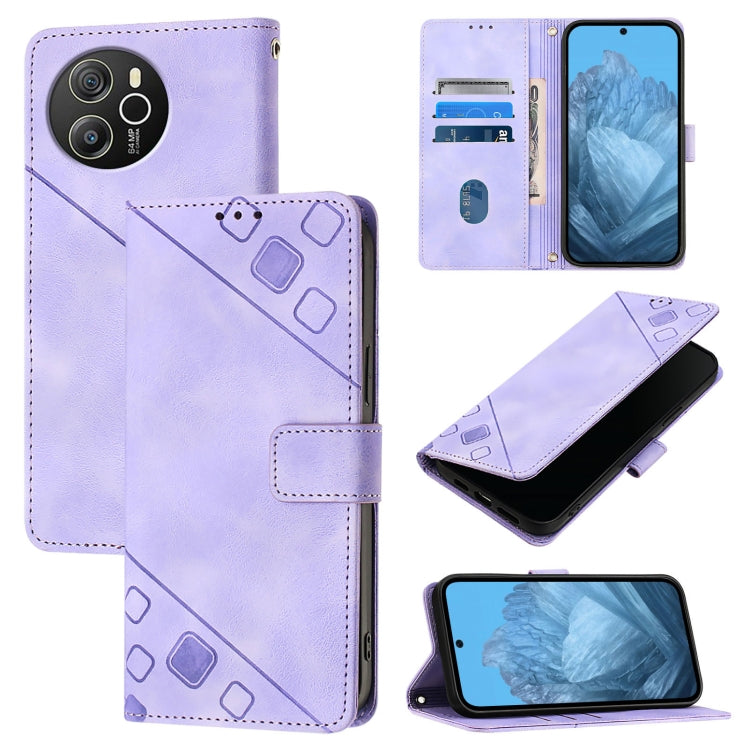For Blackview Shark 8 Skin Feel Embossed Leather Phone Case(Light Purple)