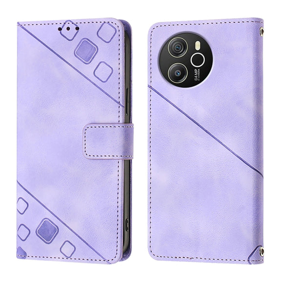 For Blackview Shark 8 Skin Feel Embossed Leather Phone Case(Light Purple)