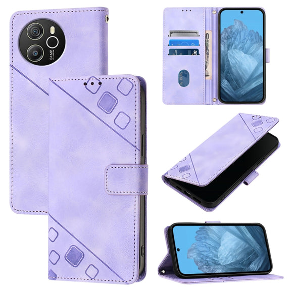For Blackview Shark 8 Skin Feel Embossed Leather Phone Case(Light Purple)