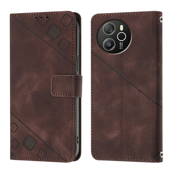 For Blackview Shark 8 Skin Feel Embossed Leather Phone Case(Brown)