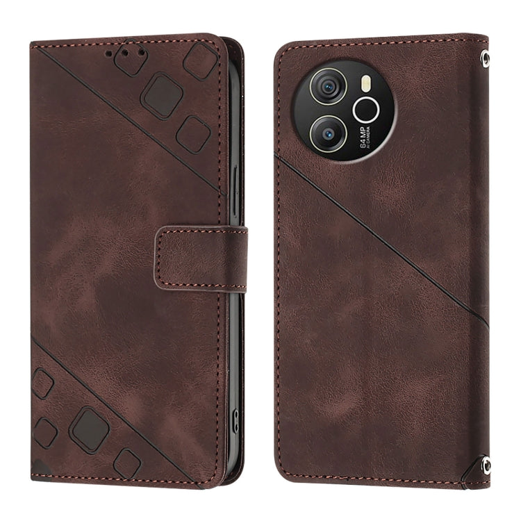 For Blackview Shark 8 Skin Feel Embossed Leather Phone Case(Brown)